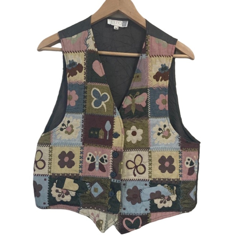 Women’s Cleo Patchwork Vest Retro Size L